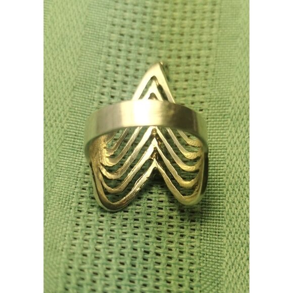 Vintage Sterling Silver 925 Multi Band Index Finger Ring w Clear Stone Accen 6.5 - Picture 7 of 9